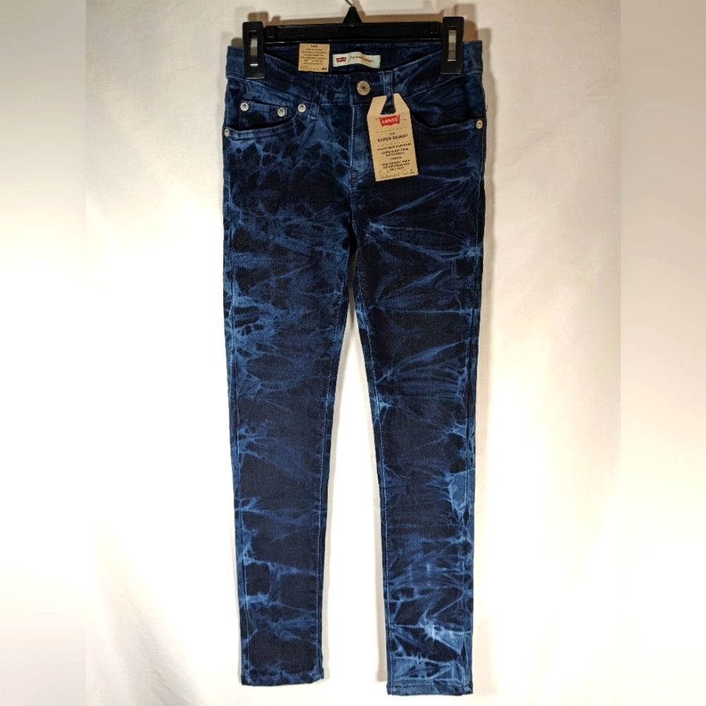 New With Tags Levi's 710 Super Skinny Tie-Dye Adjustable Waistband Size 7 Reg.